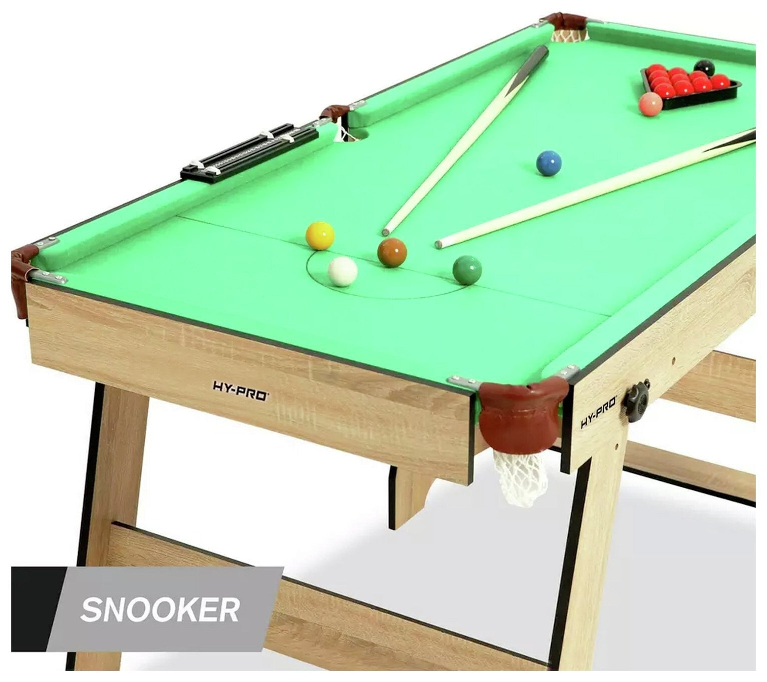 Hy-Pro 6ft Folding Snooker and Pool Table - Oak (B Grade)