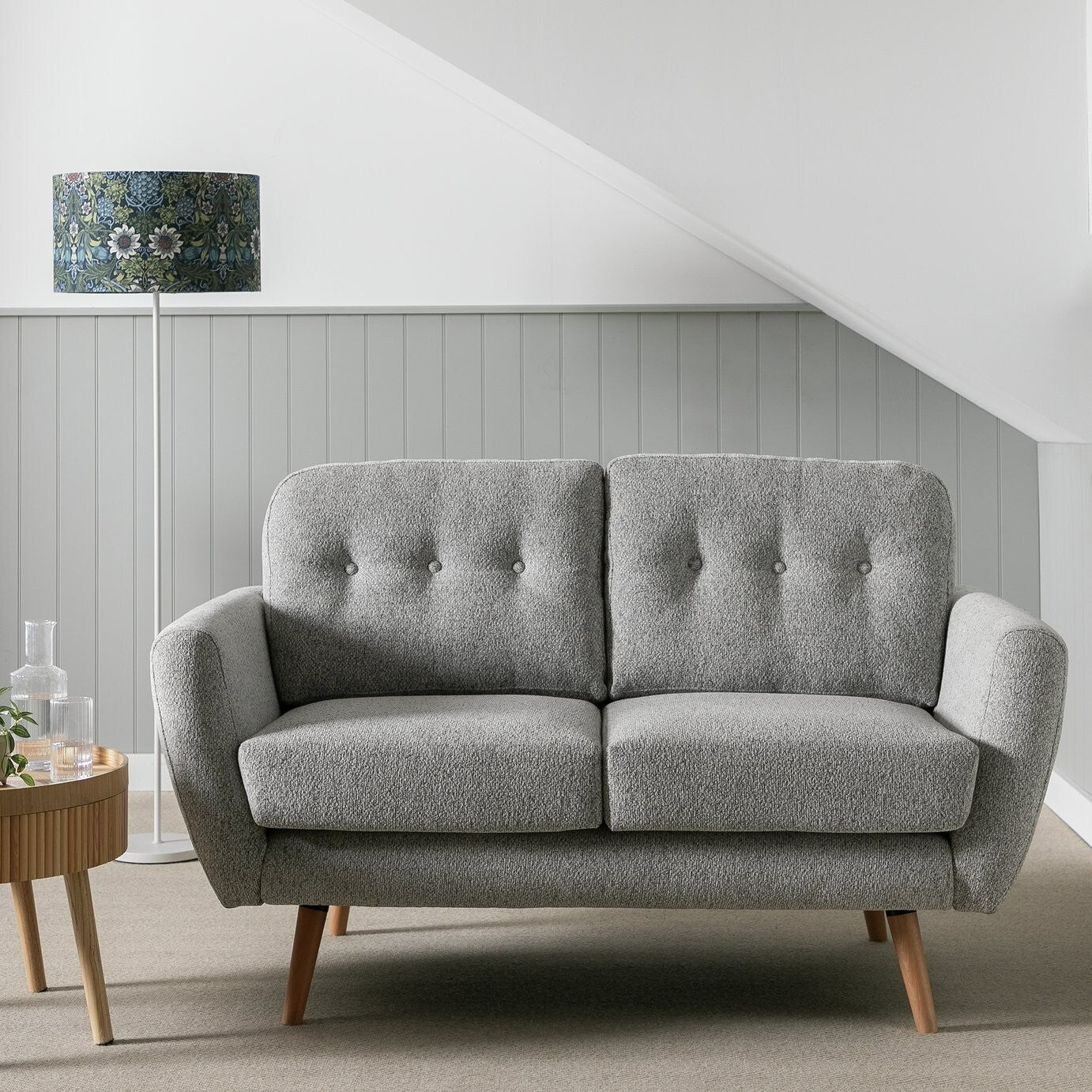 Finney Fabric 2 Seater Sofa in a Box - Grey