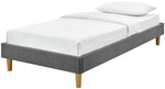 Home Home Arthur Platform Single Bed Frame Dark Grey | Upholstered Single Bed Be