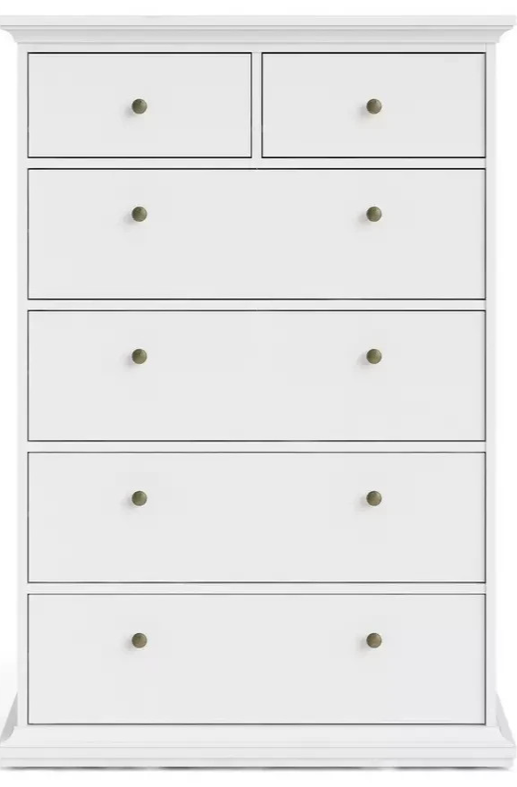 Tvilum Paris 6 Drawer Chest - White (B Grade)