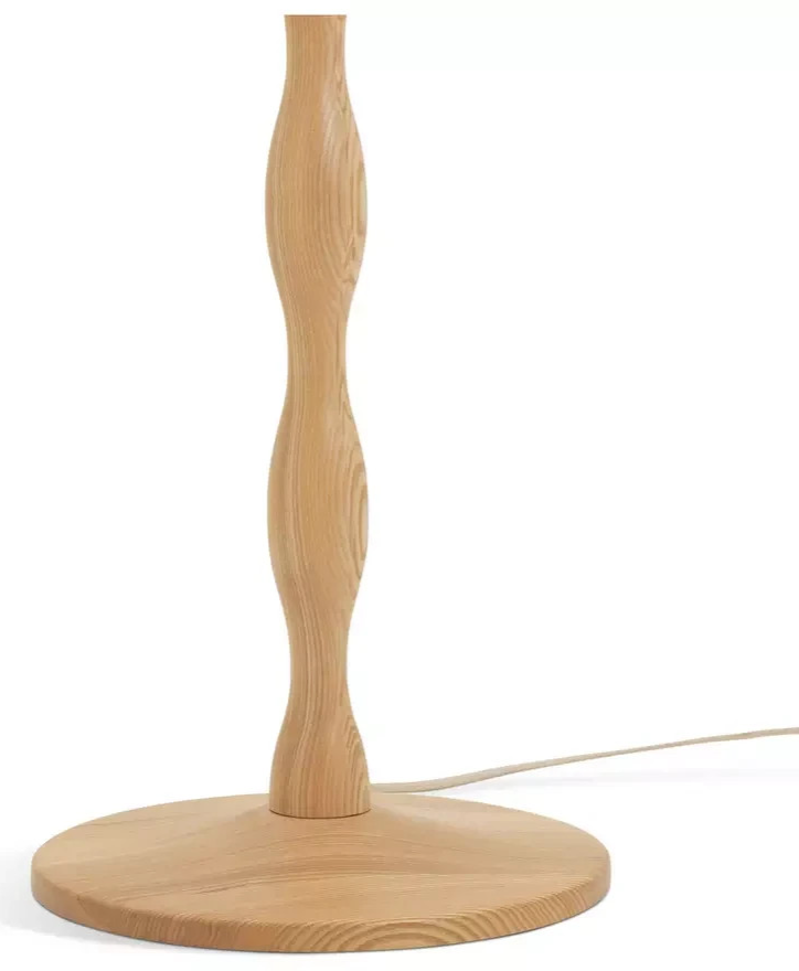 Bobbin Ash Wood Stick Floor Lamp - Natural