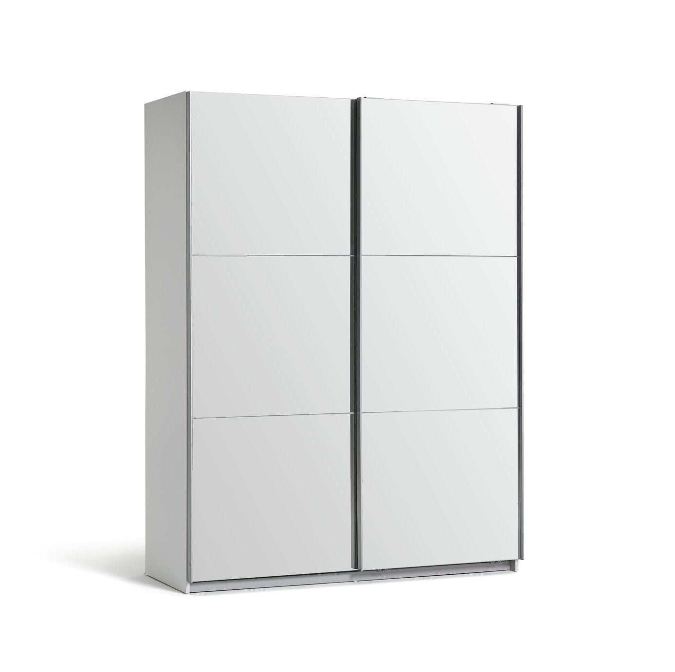 Holsted Mirrored 150cm Sliding Wardrobe - White | Clean Minimalist Aesthetic