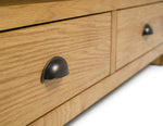 Home Kent 2 Drawer Corner Oak TV Unit - Natural | Space Saving Media Setup