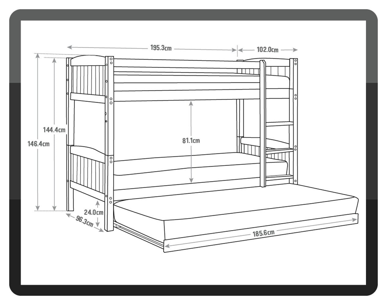 Detachable Bunk Bed with Trundle - White | Convertible Bedroom Setup
