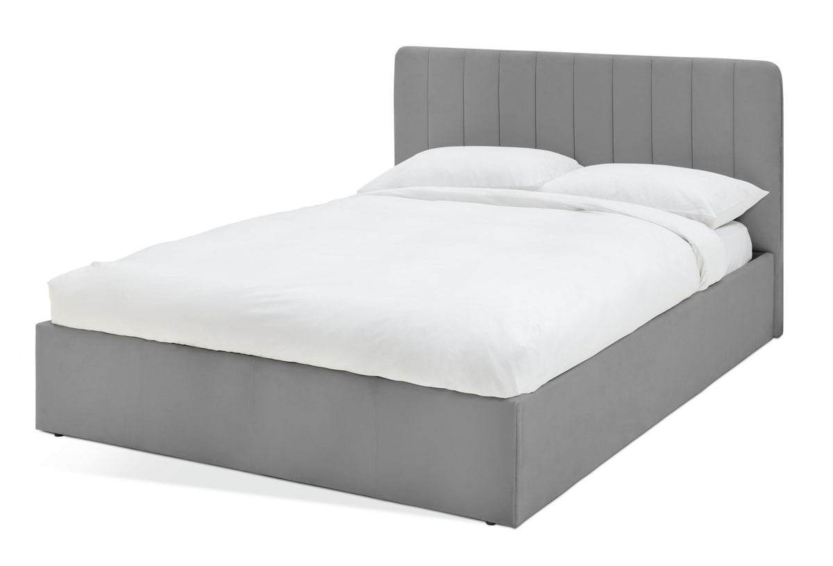 Home Pandora Kingsize End Lift Ottoman Bed - Grey | Cozy Bedroom Atmosphere