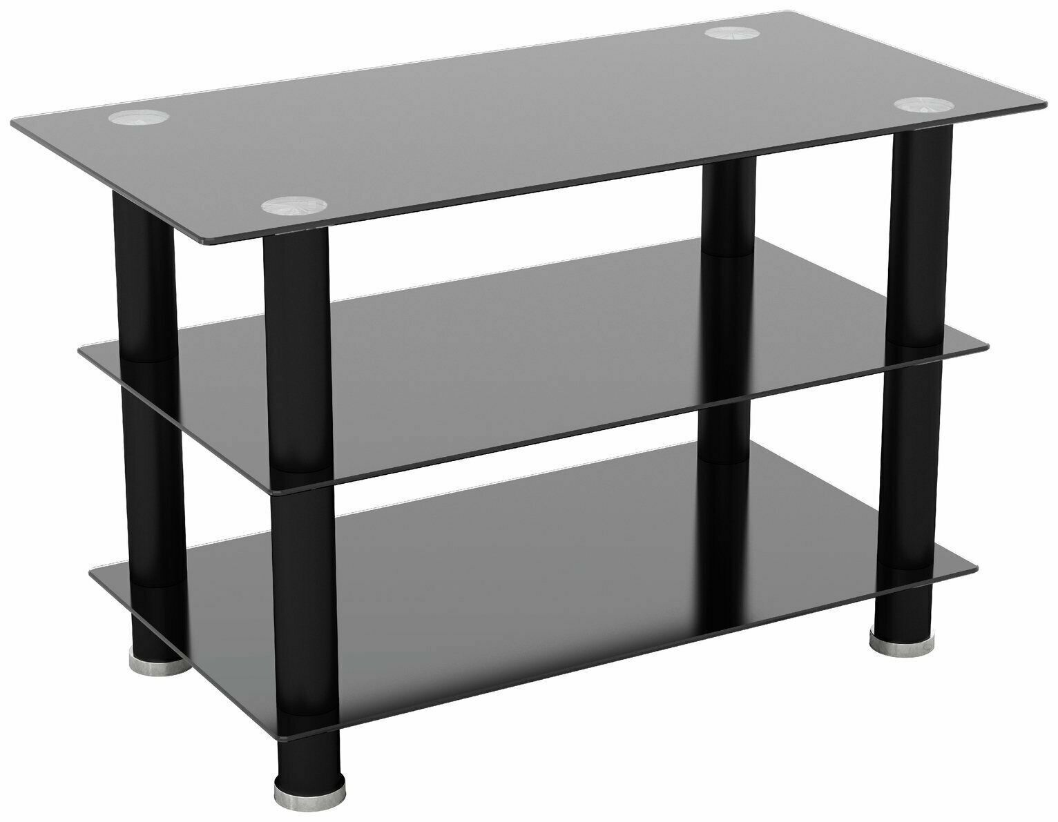 AVF TV Stand With Storage in Black - Up to 40 Inch TV Unit Glass - 80cm Wide