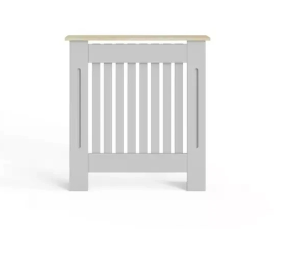 GFW Longslow Small Radiator Cover Grey & Oak | Modern Radiator Cabinet Furniture