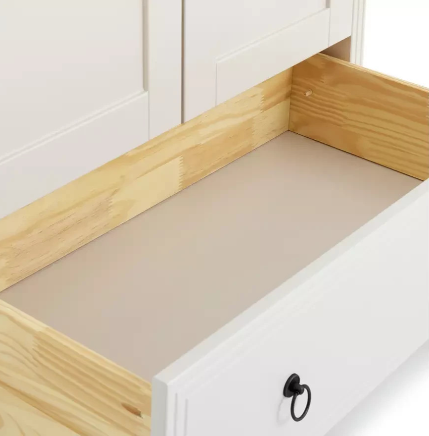 Lucie 2 Door 1 Drawer Wardrobe - Off White (B GRADE 1074.)