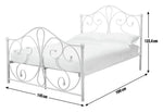 Home Marietta Double Metal Bed Frame - White | Elegant Bedroom Setup