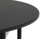 Stella Round Modern Dining Table and 2 Black Chairs 80cm - Wood Effect