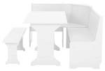 Haversham Corner Dining Set & Bench - White