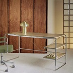 Albers Chrome Office Desk Natural | Modern Home Office Workstation Desk