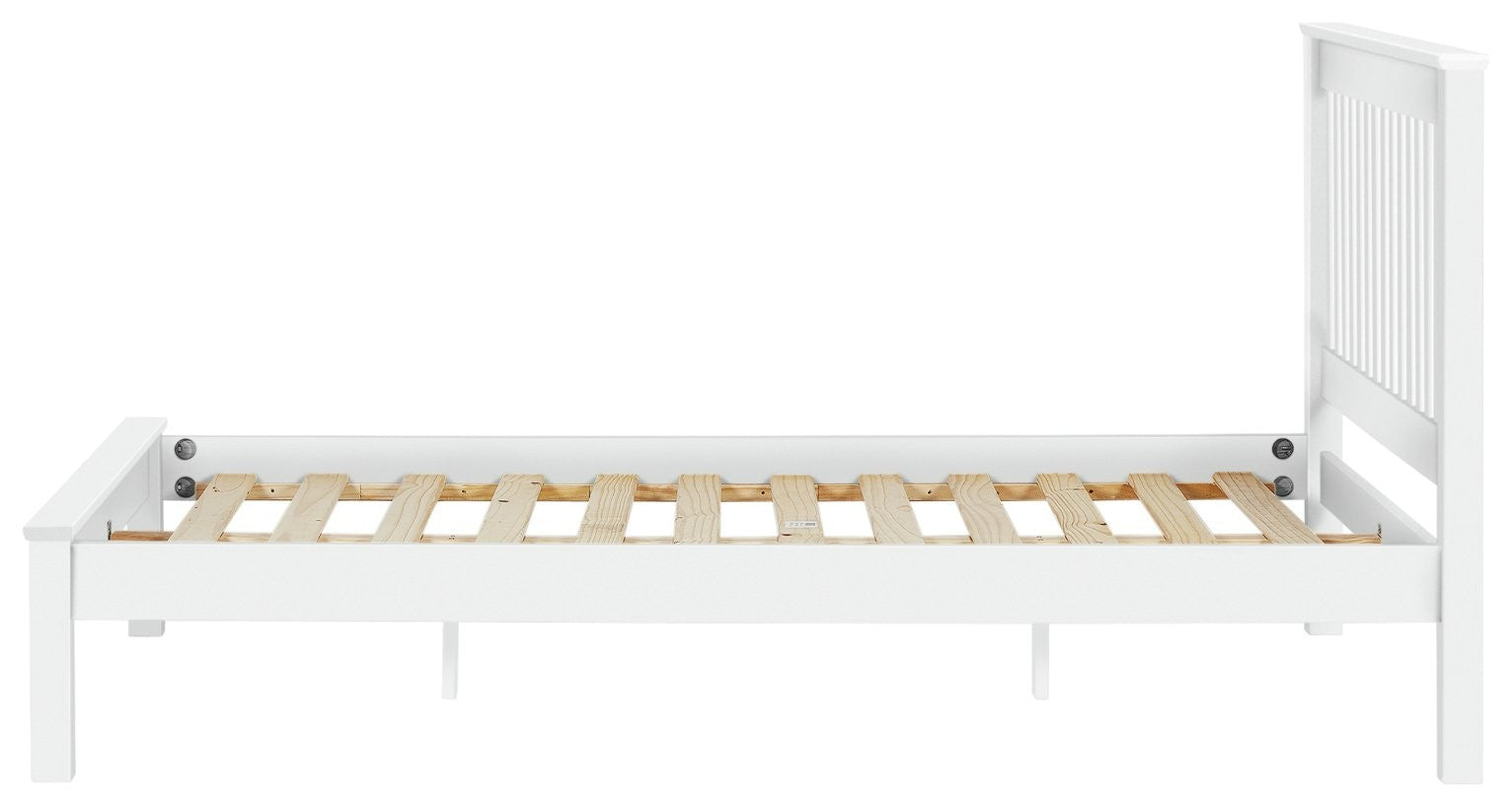 Home Aspley Double Wooden Bed Frame - White | Sturdy Sleeping Support