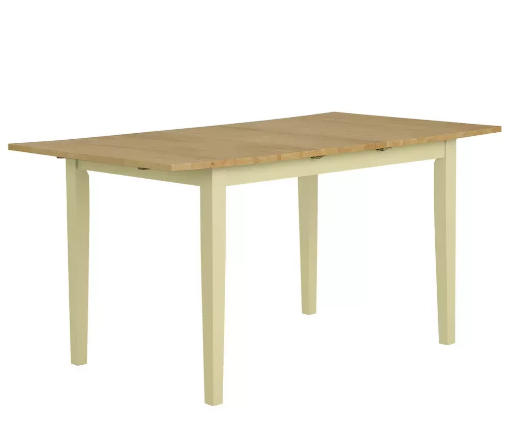 Home Chicago Extending Cream Dining Table & 6 Chairs | Large Modern Dining Room 
