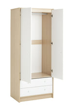 Home Kids Malibu 2 Door 2 Drawer Wardrobe - White | Childrens Bedroom Storage