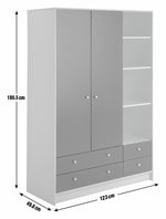 Kids Malibu 2 Door 4 Drawer Wardrobe - Blue | Functional kids clothes storage