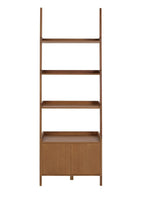 Jessie 2 Door Ladder Shelf - Walnut | Display Shelf with Storage