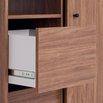 Malibu 1 Door 3 Drawer Sliding Wardrobe - Walnut | Smart Space-Saving Storage