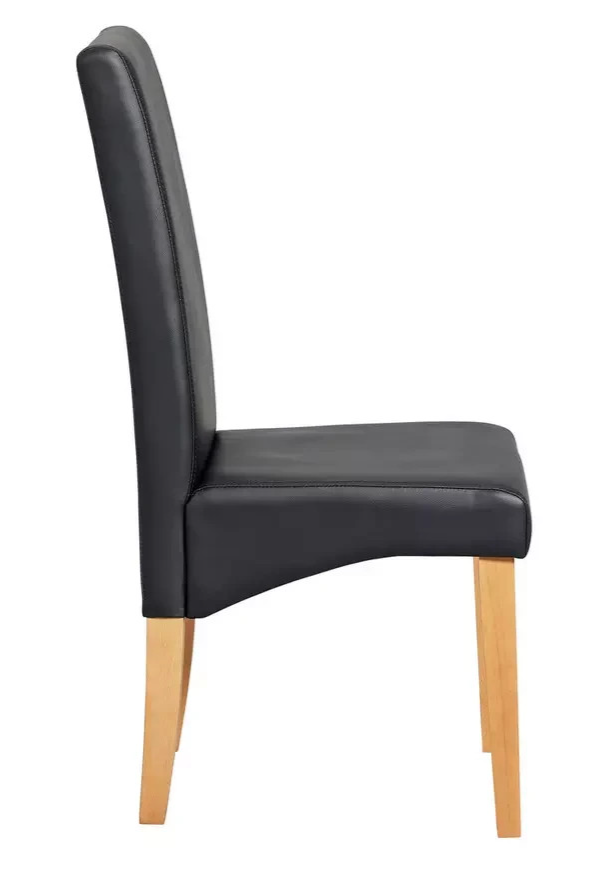 Home Pair of Skirted Dining Chairs Black | Upholstered Dining Room Chairs