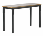 Home Bolitzo Oak Dining Table and 2 Black Benches | Industrial Style Dining Set