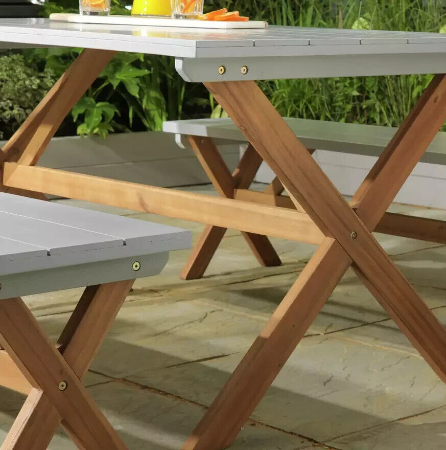 Richmond 6 Seater Wooden Patio Set - Grey ( B Grade 29488 - 29489 - 29491 )