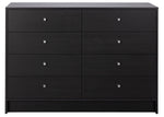 Home Malibu 8 Drawer Chest - Black Oak Effect