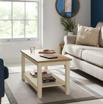 Winchester Coffee Table - Cream | Modern Living Room Table with Storage Shelf