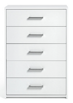 Home Oslo 5 Drawer Chest - White | Stylish Storage Furniture Bedroom Living Room