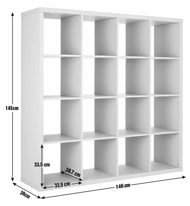 Squares Plus 16 Cube Storage Unit - Grey (B Grade 1128.)