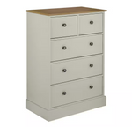 Kensington 3+2 Drw Chest - Soft Grey & Oak Effect