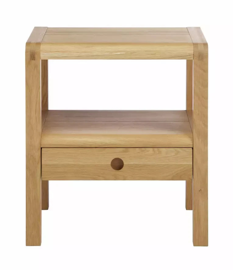 Radius 1 Drawer Bedside Table Oak | Bedroom Nightstand Furniture