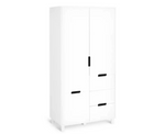 Henri 2 Door 2 Drawer Wardrobe - White | Compact Clothing Organization
