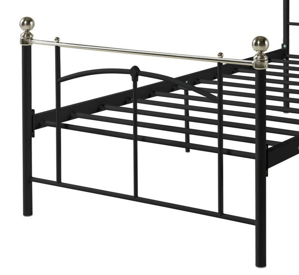 Yani Single Metal Bed Frame - Black | Kids Bedroom Furniture Guest Sleep Frame