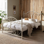 Home Marietta Double Metal Bed Frame - White | Elegant Bedroom Setup