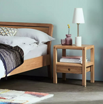 Radius 1 Drawer Bedside Table Oak | Bedroom Nightstand Furniture