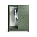 Brooklyn 1 Door 5 Drawer Short Wardrobe - Sage Green | Short wardrobe