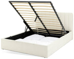 Home Pandora Double End Lift Ottoman Bed - Cream | Lift-up storage bed
