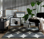 Habitat Mid Century Mini Geo Rug - Grey & White - 160x230cm ( B Grade 30621 )