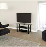 AVF TV Stand With Storage in Black - Up to 50 Inch TV Unit Glass - 100cm Wide