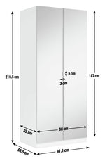Habitat Munich 2 Door Mirror Wardrobe - Anthracite ( B Grade 33450 - 33437 )