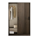 Home Nova 2 Door Sliding Wardrobe - Walnut | 2 door sliding wardrobe