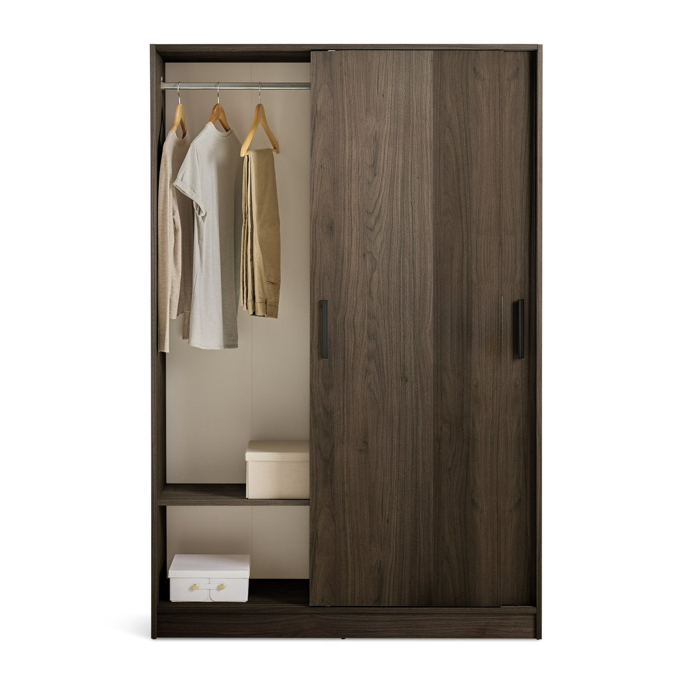 Home Nova 2 Door Sliding Wardrobe - Walnut | 2 door sliding wardrobe