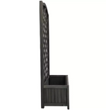 Straight Lattice Wooden Planter - Grey