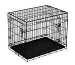 Double Door 30 Inch Pet Cage Medium | Metal Dog Crate Animal Kennel Furniture