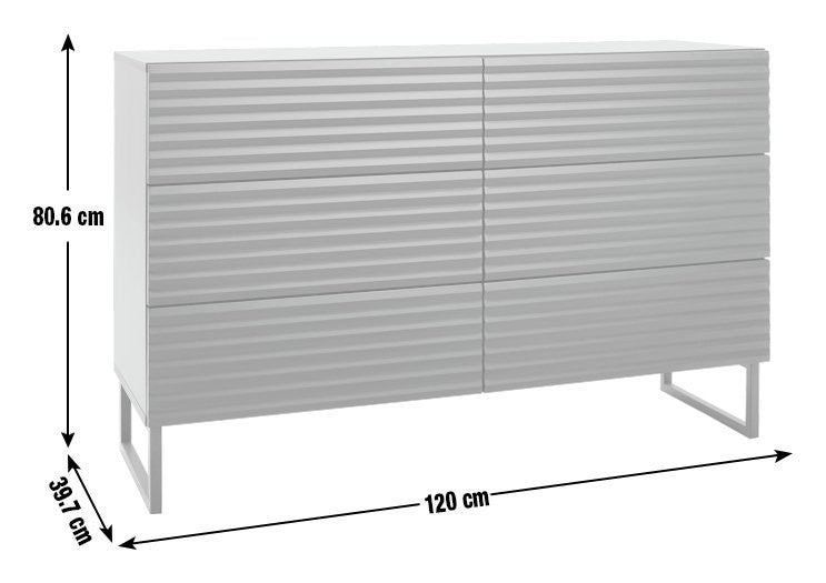 Cairo 6 Drawer Chest - Black | Stylish Modern Accent