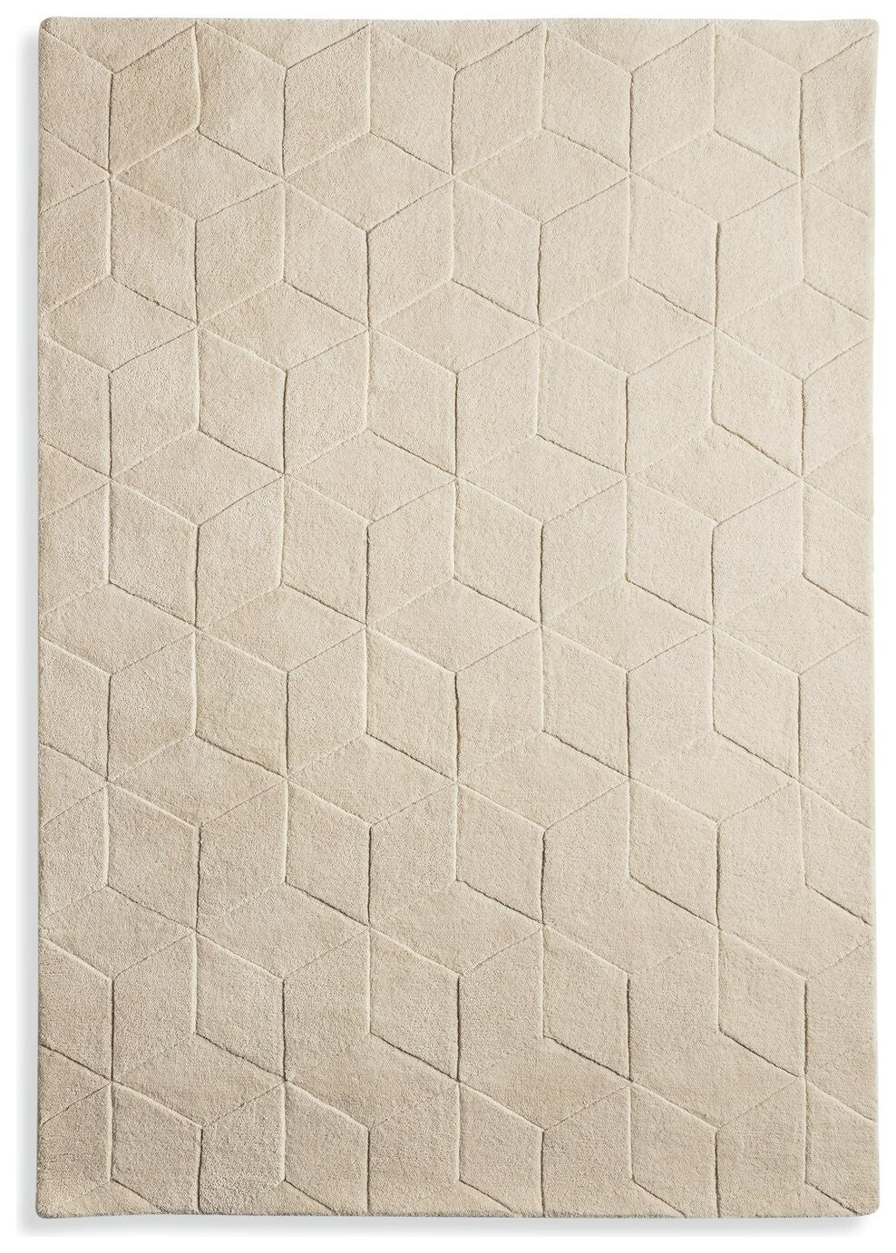 Habitat 60 Geo Carved Rug - 120x170cm - Natural