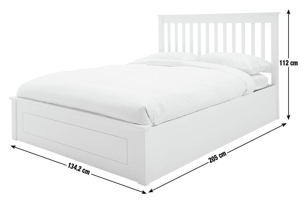 Home Aspley Small Double Wooden Ottoman Bed - Grey | Practical Lift Access