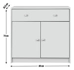 Maine 2 Door 1 Drawer Sideboard - White