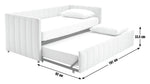 Home Pandora Velvet Trundle Day Bed - Cream | Practical Guest Setup