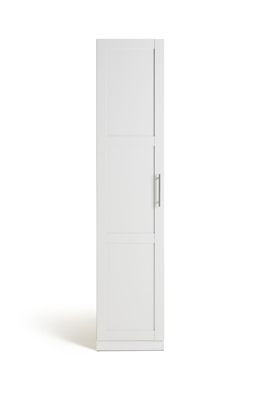Munich Panelled 1 Door Wardrobe - White | Compact Clothing Organization